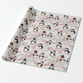 Papel De Regalo Navidades Pingüinos de menta juguetón