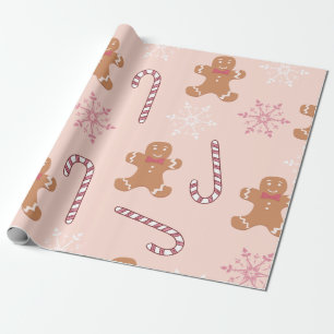Papel De Regalo Navidades PINK GINGERBREAD