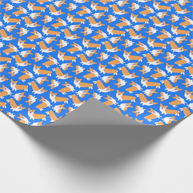 Papel De Regalo Navidades pintan patrón galés de cachorro (Esquina)