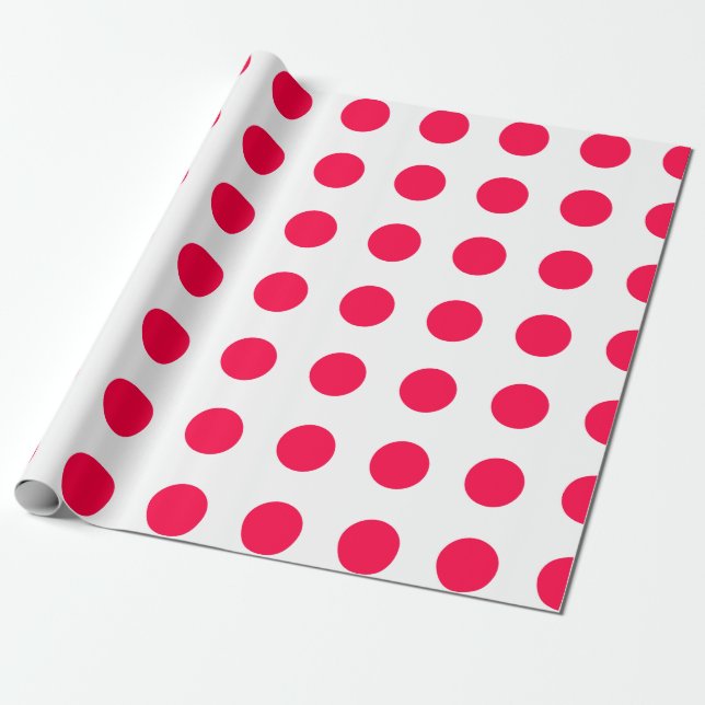 Papel De Regalo Navidades plantilla Polka Rojo puntos White Trendy (Desenrollado)