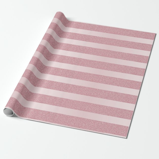 Papel De Regalo Navidades plantilla Rosa moderno Purpurina Gold (Desenrollado)