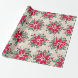 Papel De Regalo Navidades Poinsettia