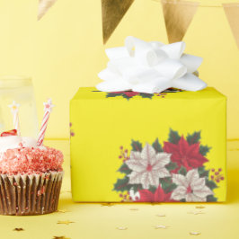 Papel De Regalo Navidades Poinsettias Ajuste de regalo de vacacion