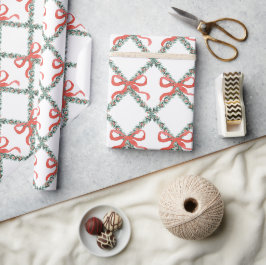 Papel De Regalo Navidades precoces enredan con arcos rojos