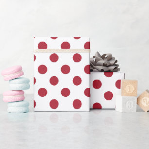 Papel De Regalo Navidades punto de polka grande rojo y blanco