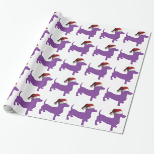 Papel De Regalo Navidades Purple Dachshund