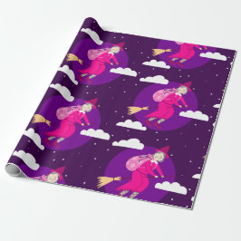 Papel De Regalo navidades púrpura bruja befana broomrider spookmas