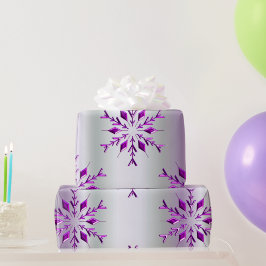 Papel De Regalo Navidades púrpuras copos de nieve