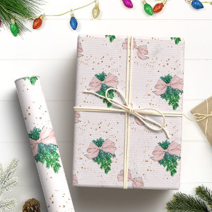 Papel De Regalo Navidades Purpurinas rosados de Rubor festivos
