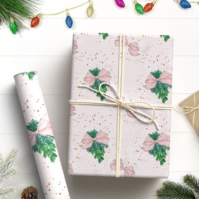 Papel De Regalo Navidades Purpurinas rosados de Rubor festivos (Subido por el creador)