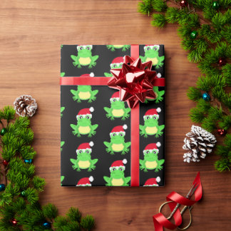 Papel De Regalo Navidades Rana negra Santa Sombrero Novedad