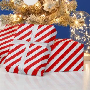Papel De Regalo Navidades Red Candy Stripe