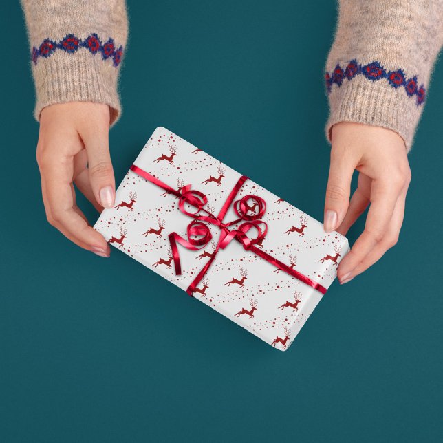 Papel De Regalo Navidades Red Deer Patrón Simple de Nieve (Subido por el creador)