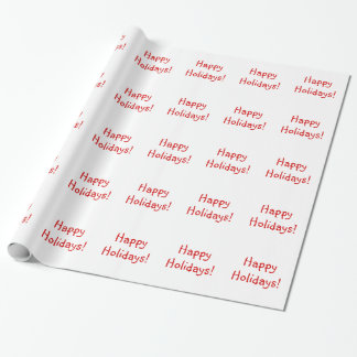 Papel De Regalo Navidades Red Font Happy Holidays
