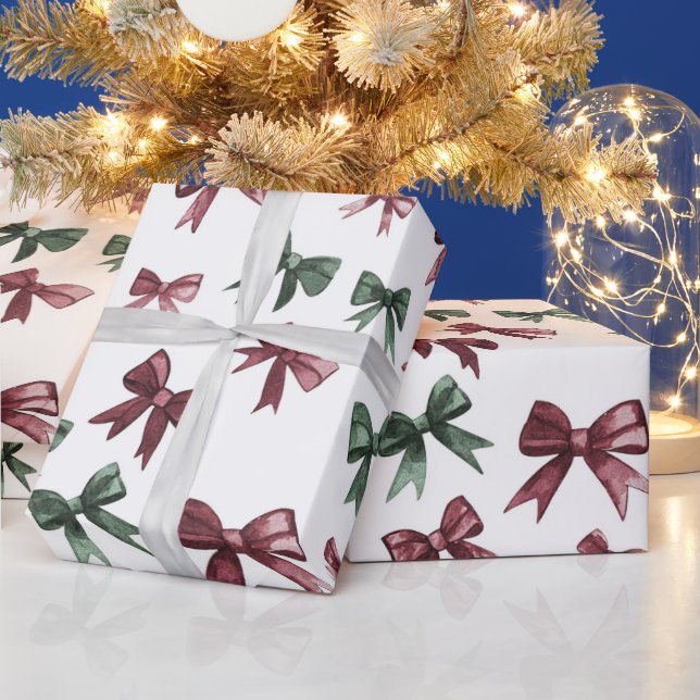 Papel De Regalo Navidades Red Green Bows (Vacaciones)