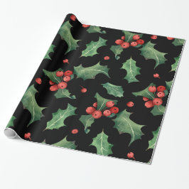Papel De Regalo Navidades Red Green Mistletoe Black