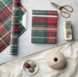 Papel De Regalo Navidades Red Green Plaid
