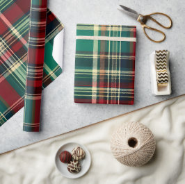 Papel De Regalo Navidades Red Green Plaid