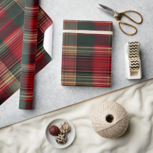 Papel De Regalo Navidades Red Green Plaid