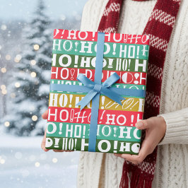 Papel De Regalo ¡navidades Red Green y Gold HO! ¡Oh! ¡Oh! Rayas