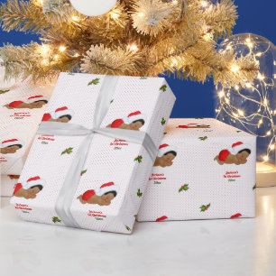 Papel De Regalo Navidades Red Santa Hat Dot