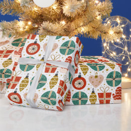Papel De Regalo Navidades Regalos Ornamentos Guantes Estrellas Fie