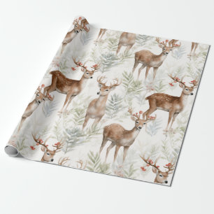 Papel De Regalo Navidades Reindeer Vintage