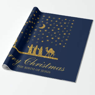 Papel De Regalo Navidades religiosos, nacimiento de Jesús, tres re