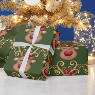 Papel De Regalo Navidades renos enfrentan patrón de vacaciones ve