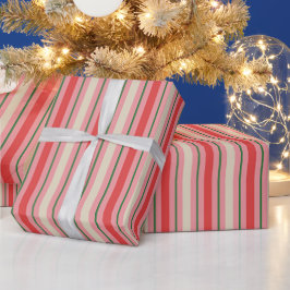 Papel De Regalo Navidades Retro Antiguos Patrón de rayas rosadas