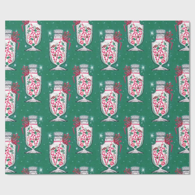 Papel De Regalo Navidades retro Candy Jar (Superficie plana)