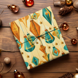 Papel De Regalo Navidades retro de mediados del siglo 2014 Ornamen