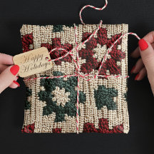 Navidades Retro De Punto Verde Rojo Clima De Suero