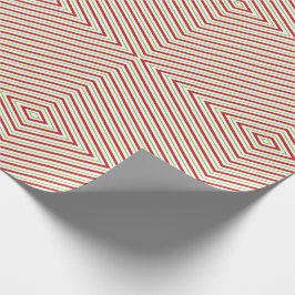 Papel De Regalo Navidades retro del patrón de espejos blancos rojo