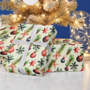 Papel De Regalo Navidades retro festivos Bombillas de vacaciones