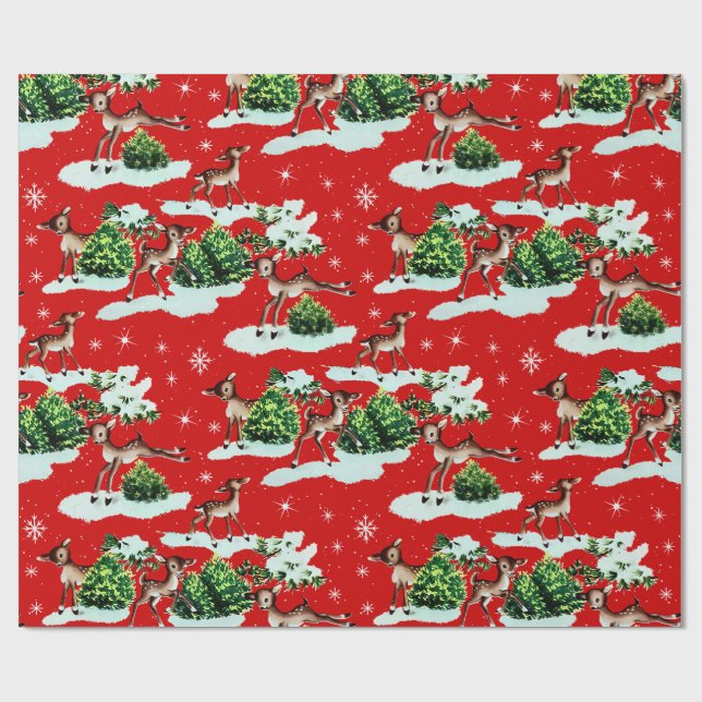 Papel De Regalo Navidades retro kitsch (Superficie plana)