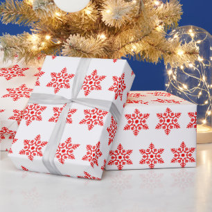 Papel De Regalo Navidades retro La nieve blanca y roja choca con l