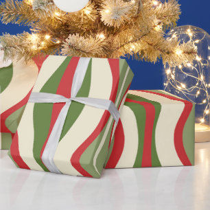 Papel De Regalo Navidades Retro Mod Hourglass Resumen Patrón