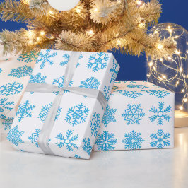 Papel De Regalo Navidades retro Nieve azul hace añicos