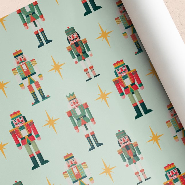 Papel De Regalo Navidades Retro Nutcracker de Green MidCentury (Subido por el creador)
