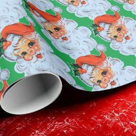 Papel De Regalo Navidades Retro Santa