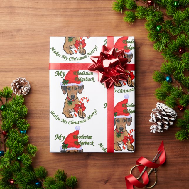 Papel De Regalo Navidades Ridgeback de Rhodesia (Regalo de vacaciones)