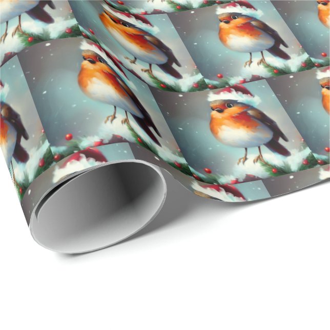 Papel De Regalo Navidades Robin 1 (Esquina del rollo)
