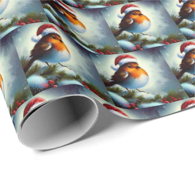 Papel De Regalo Navidades Robin 3 (Esquina del rollo)