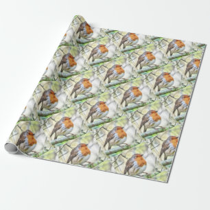 Papel De Regalo Navidades Robin Redmama Winter Watercolor