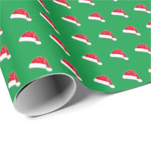 Papel De Regalo Navidades rojo verde blanco blanco patrón de somb