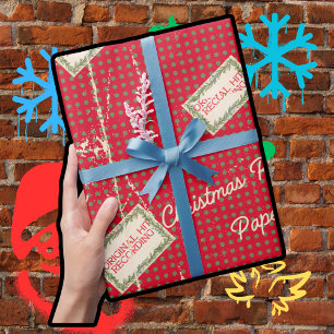Papel De Regalo Navidades rojos