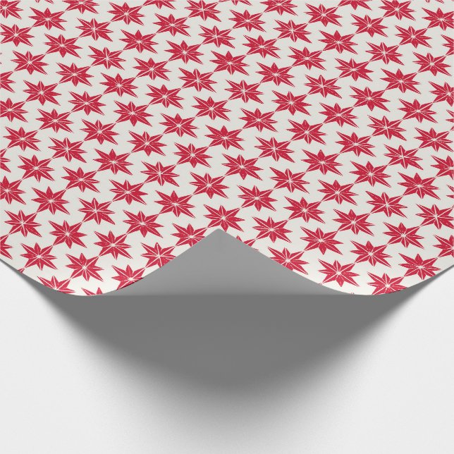 Papel De Regalo Navidades rojos con azulejos Estrellas Navidades m (Esquina)
