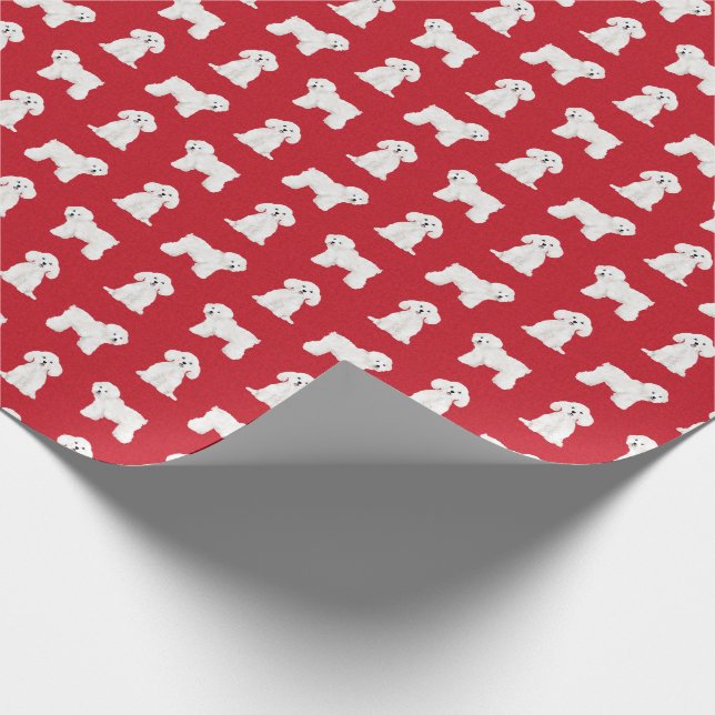 Papel De Regalo Navidades rojos de fríjón de Bichon (Esquina)