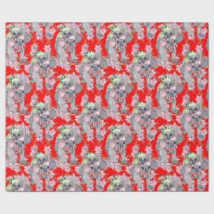 Papel De Regalo Navidades rojos de la familia Koala